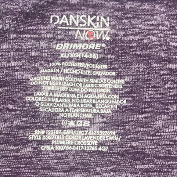 Danskin Now Women's XL 14-16 Purple Long Sleeve Exercise Top Preowned - Picture 3 of 11